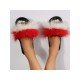  2024 Contrast Color Fur Slippers For Women