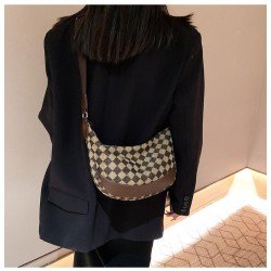 Ladies Canvas Houndstooth Leopard Shoulder Bags