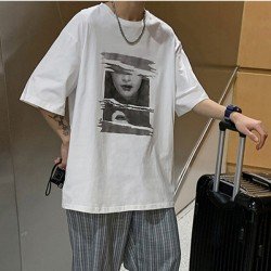Oversized White Graphic Summer Teenager T Shirts