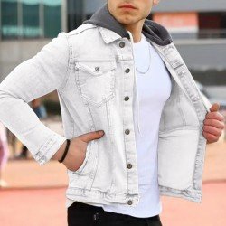 Pure Color Hooded Men's Casual Jacket  Pure Color Hooded Men's Casual Jacket