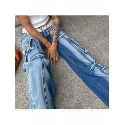 Designer Blue Wide Leg Low Rise Jean Pants Designer Blue Wide Leg Low Rise Jean Pants