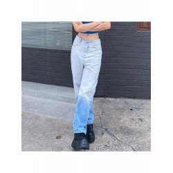 Stylish Straight Leg Gradient Color Ladies Jeans Stylish Straight Leg Gradient Color Ladies Jeans