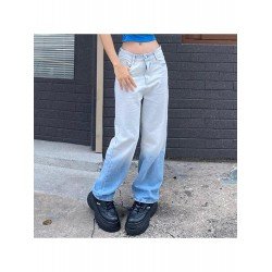Stylish Straight Leg Gradient Color Ladies Jeans Stylish Straight Leg Gradient Color Ladies Jeans