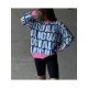  2024 Round Neck Loose Letter Contrast Color Sweater