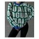  2024 Round Neck Loose Letter Contrast Color Sweater