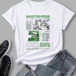 New Fashion Black Crew Neck Graphic Top T Shirts