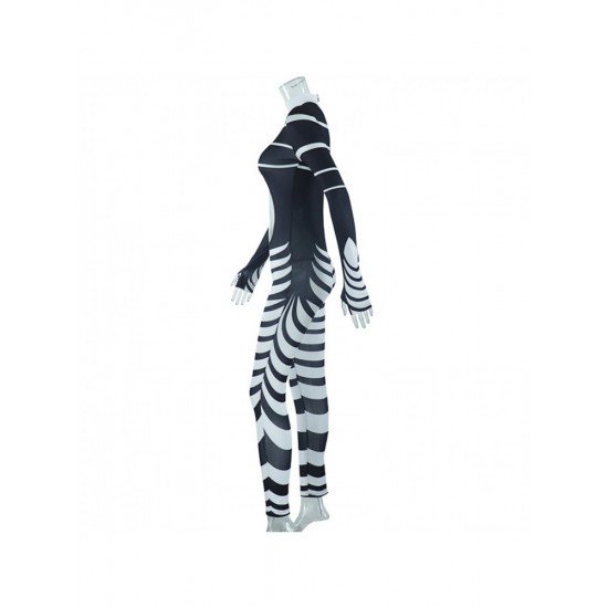  Fashion Tight Hollowed Out Striped Women's Jumpsuit
