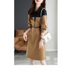 Temperament Fashion Patchwork Women's Long Sleeve Dress  Temperament Fashion Patchwork Women's Long Sleeve Dress