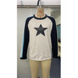  2024 Casual Star Printing Women's Crew Neck Sweater