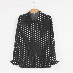 Fall Black Dots Long Sleeve Shirts For Men