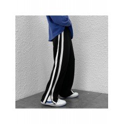 Loose Casual Split Hem Contrast Color Long Pants  Loose Casual Split Hem Contrast Color Long Pants