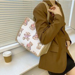  Casual Canvas Cute Cartoon Printed Tote Bag