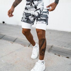  Casual Camouflage Fake Two Men's Shorts