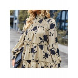 Elegant Loose Stringy Selvedge Women's Long Sleeve Dress  Elegant Loose Stringy Selvedge Women's Long Sleeve Dress