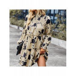 Elegant Loose Stringy Selvedge Women's Long Sleeve Dress  Elegant Loose Stringy Selvedge Women's Long Sleeve Dress