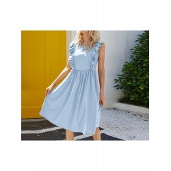 Pure Color Round Neck Women's Sleeveless Dress  Pure Color Round Neck Women's Sleeveless Dress