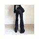 Black Flare Pant Trousers For Ladies