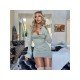  Fashion Solid Color Flare Sleeve Pullover Dress