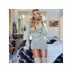 Fashion Solid Color Flare Sleeve Pullover Dress