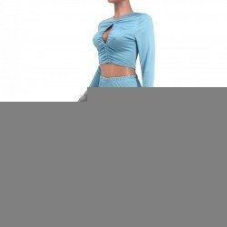 Ruched Cut Out Cropped Top And Trouser Sets