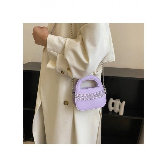 Casual Solid Chain Shoulder Bags For Women