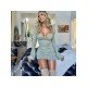  Fashion Solid Color Flare Sleeve Pullover Dress
