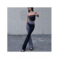 New Color Blocking Flare Trousers For Ladies