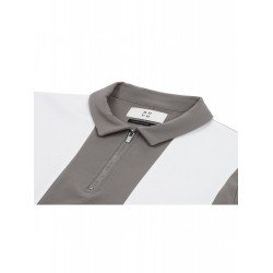 Casual Color Blocking Quarter-zip Polo Shirts Casual Color Blocking Quarter-zip Polo Shirts