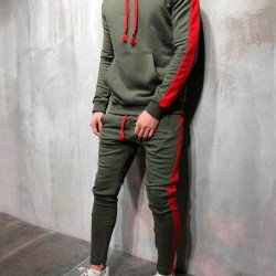 Exercise Contrast Color Hoodie With Long Pants