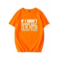 Letter Printed Casual Black Simple T Shirts