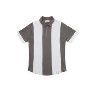 Casual Color Blocking Quarter-zip Polo Shirts