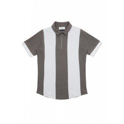 Casual Color Blocking Quarter-zip Polo Shirts Casual Color Blocking Quarter-zip Polo Shirts