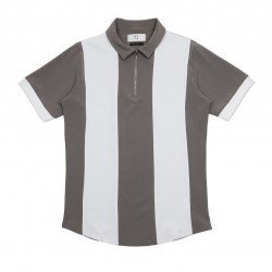 Casual Color Blocking Quarter-zip Polo Shirts