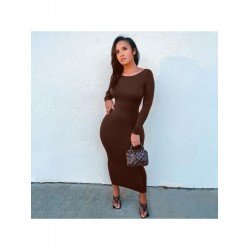 Sexy Pure Color Backless Women's Long Sleeve Dress  Sexy Pure Color Backless Women's Long Sleeve Dress