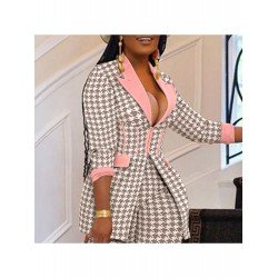 Houndstooth Stylish Matching 2 Piece Pant Sets For Women Houndstooth Stylish Matching 2 Piece Pant Sets For Women
