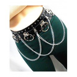 Riveted Metal Rings Wide Chain Belts For Women Riveted Metal Rings Wide Chain Belts For Women