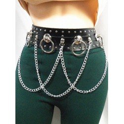 Riveted Metal Rings Wide Chain Belts For Women Riveted Metal Rings Wide Chain Belts For Women