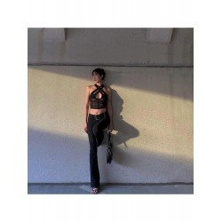 Sexy Black Sleeveless Crisscross Tops Sexy Black Sleeveless Crisscross Tops