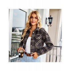  2024 Winter Versatile Plaid Women's Short Coats