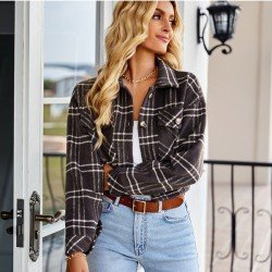 2024 Winter Versatile Plaid Women's Short Coats