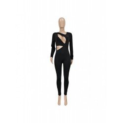 Sexy Skinny Hollowed Out Pure Color Women's Jumpsuit  Sexy Skinny Hollowed Out Pure Color Women's Jumpsuit