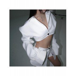  2024 Autumn Pure Color Women's Short Jacket