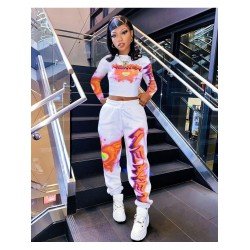 Hip Hop Printed Matching 2 Piece Jogger Sets