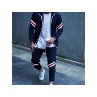 Striped Patchwork Matching Outfit Sets For Men