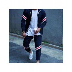 Striped Patchwork Matching Outfit Sets For Men Striped Patchwork Matching Outfit Sets For Men