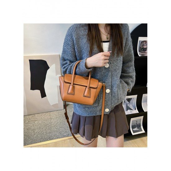  2024 Fashion PU Pure Color Messenger Bag