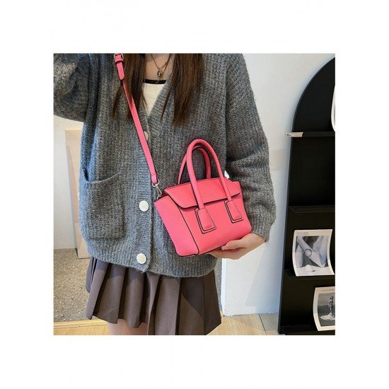  2024 Fashion PU Pure Color Messenger Bag
