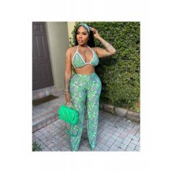  Sexy Halter Backless Top And Trouser Women's Sets