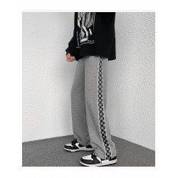 Loose Grid Black Sports Jogger Trousers For Women Loose Grid Black Sports Jogger Trousers For Women