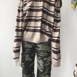 Vintage V Neck Striped Pullover Sweaters Vintage V Neck Striped Pullover Sweaters